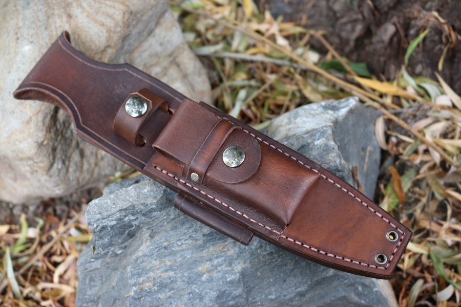Canadian Bushcraft Leather Custom A1 sheath 