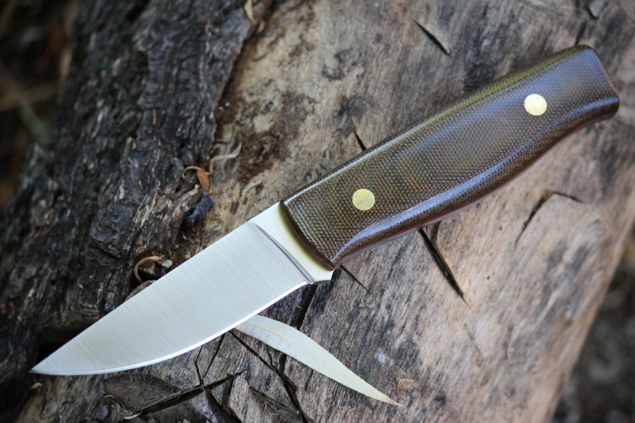 Brisa Elver Green Canvas Micarta D2 Flat photo