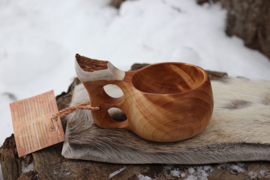Finnish Lappland Kuksa Delux Double hole Handle