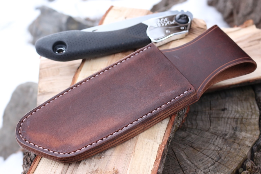 Canadian Bushcraft Leather Custom Silky 170 sheath