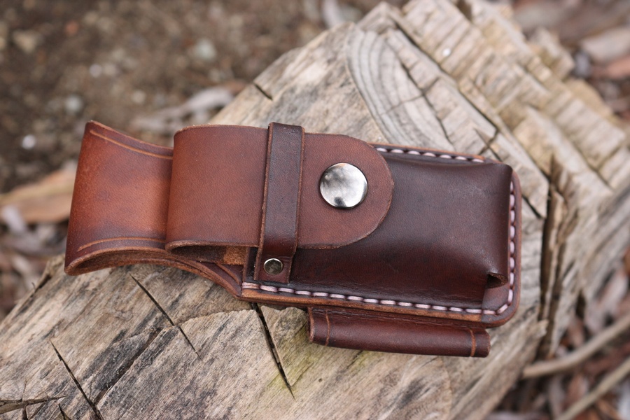 Canadian Bushcraft Leather DC4 and Firesteel Pouch