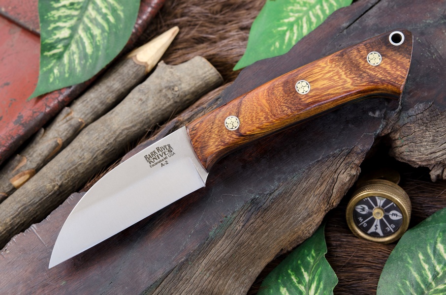 Barkriver Knives A2 TUSK Desert Ironwood with Mosaic Pins