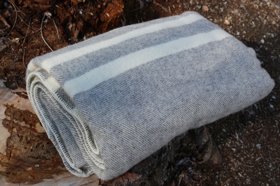 Canadian 100% Virgin Wool Blanket (Grey) 