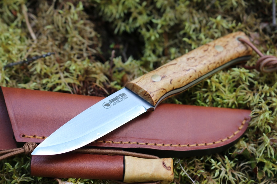 Casstrom Woodsman Sleipner Curly Birch with Firesteel