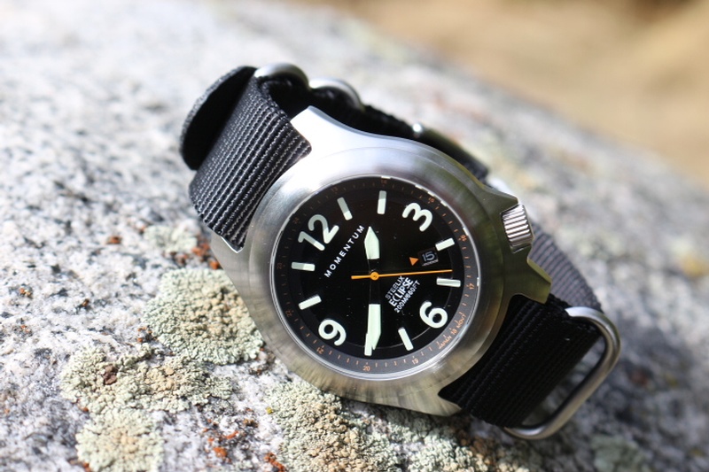 Steelix Eclipse 44mm SOLAR watch with Black Nato Strap