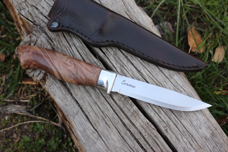 Cosmo Adventure Knife Maple Burl #3597 photo