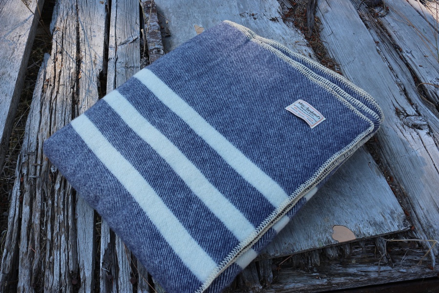  Canadian 100% Virgin Wool Blanket (Royal Blue)