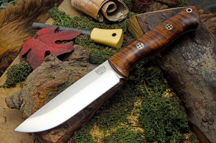 Barkriver knives Bravo 1.25 LT Rampless Dark Curly maple Black liner mosaic #1 photo