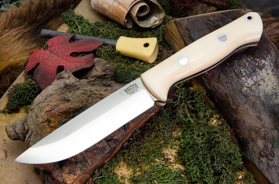 Barkriver knives Bravo 1.25 LT 3V Rampless Antique Bone Linen photo