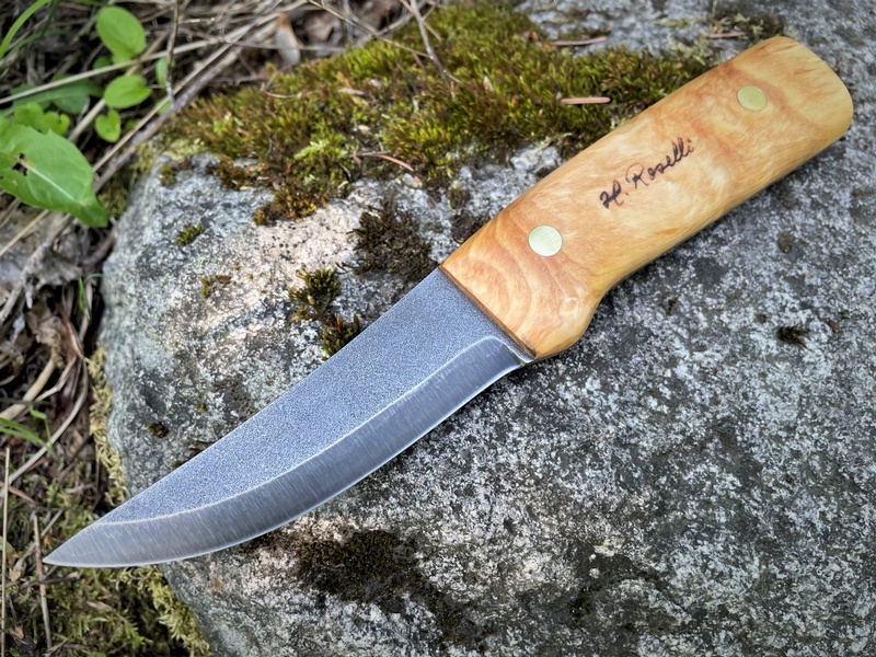 Roselli Hunting Knife Full Tang Curly Birch