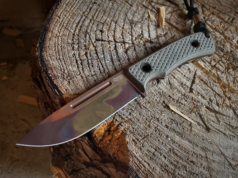 TRC Knives K1S Elmax Green Micarta APOC finish #1740 photo