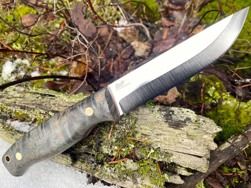 Brisa Trooper 115 80CrV2 Black Curly Birch with Firesteel