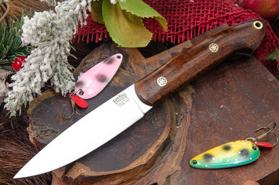 Barkriver Knives Bird and Trout CPM154 Dark Curly MapleBlack Liner Mosaics #3 photo