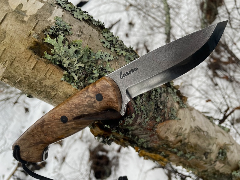 Cosmo Bushcraft 154CM Stabilized Maple Burl photo