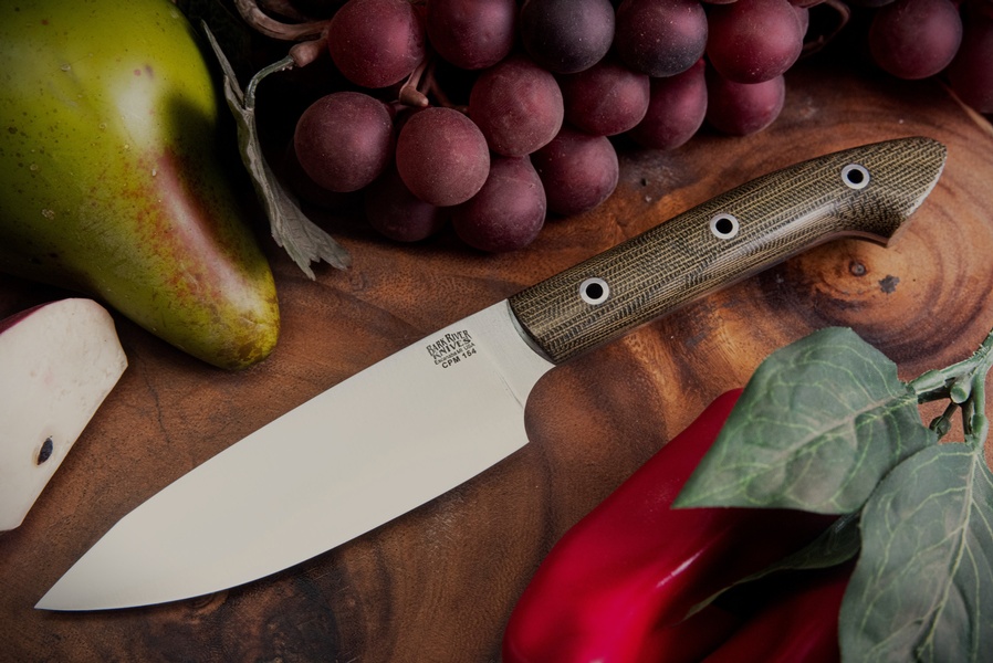 Barkriver Knives Petty Z CPM 154 Green Canvas Hollow Pins