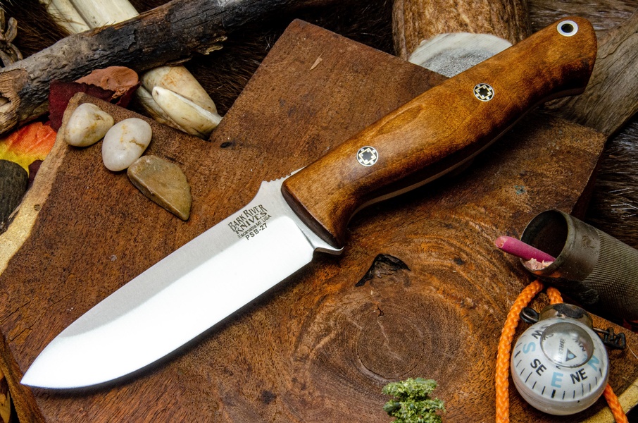 Barkriver Gunny PSB-27 Dark Curly Maple #1 Spear Point