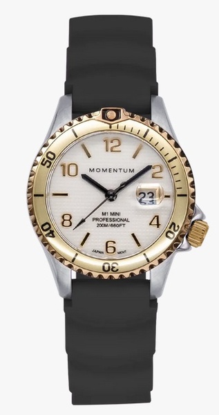 Momentum Women's Champagne Mini II 30mm White Full Lume Rubber Strap 