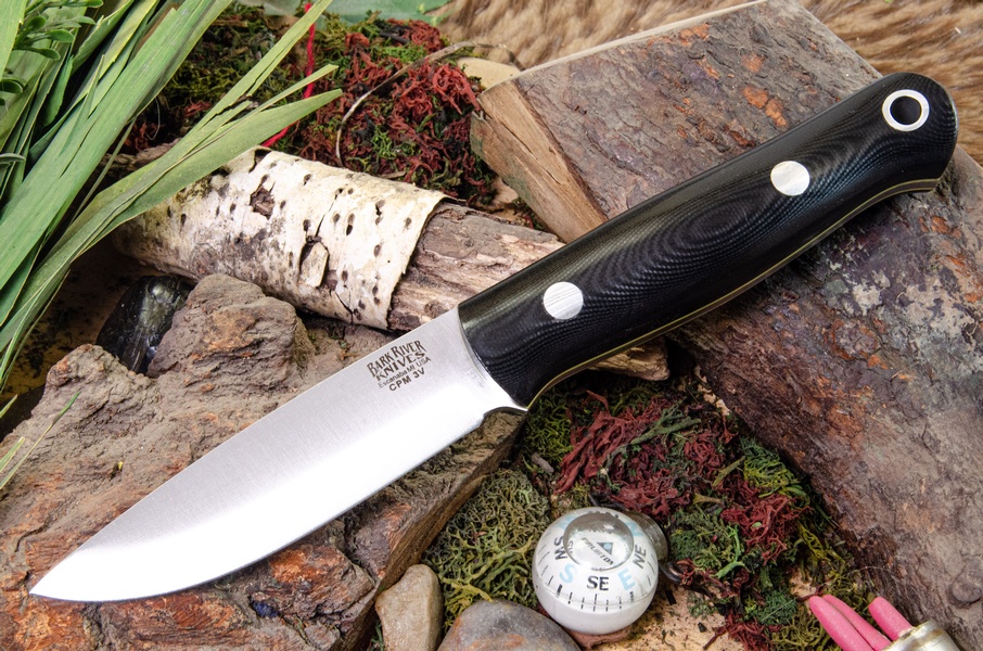 Barkriver Bushcrafter LT 3V Black G10 Yellow Liner