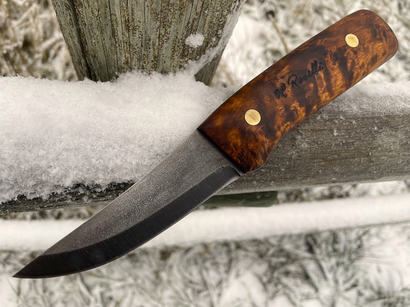 Roselli Hunting Knife Full Tang Dark Handle with Firesteel 