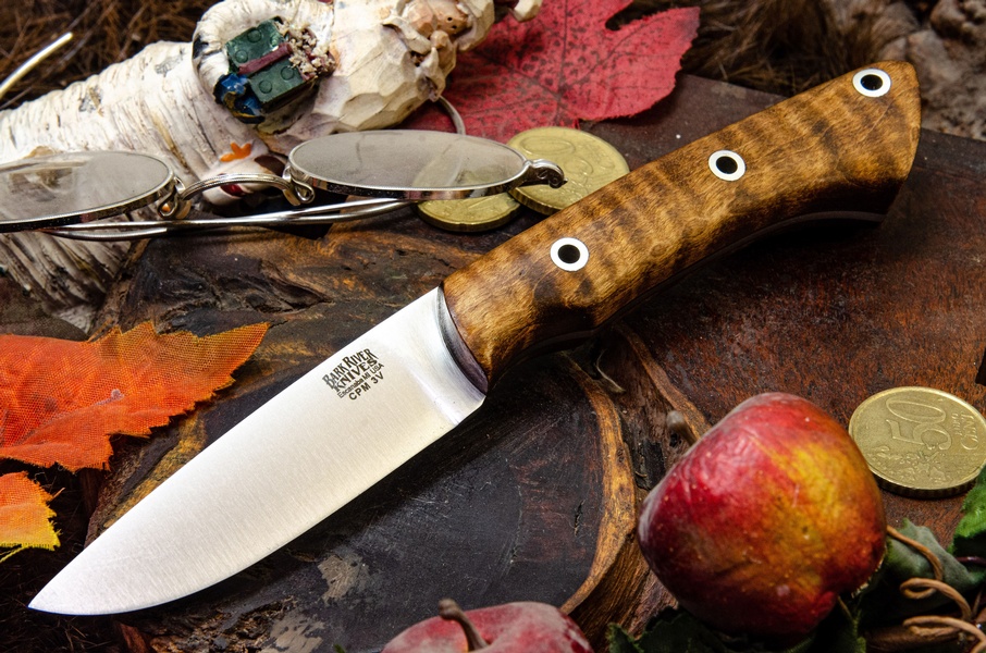 Barkriver Fox River Featherweight 3V Dark Curly Maple Black Liners Hollow Pins #1