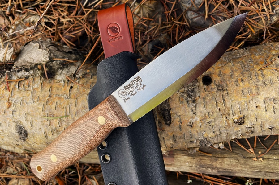 Casstrom Lars Falt Bushcraft Knife Natural Canvas Mod A8 Steel