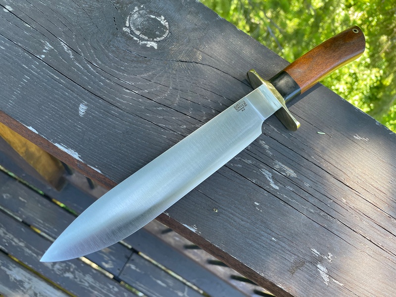 Barkriver Knives Mike Stewart Bowie A2 Dark Curly Maple #2 photo
