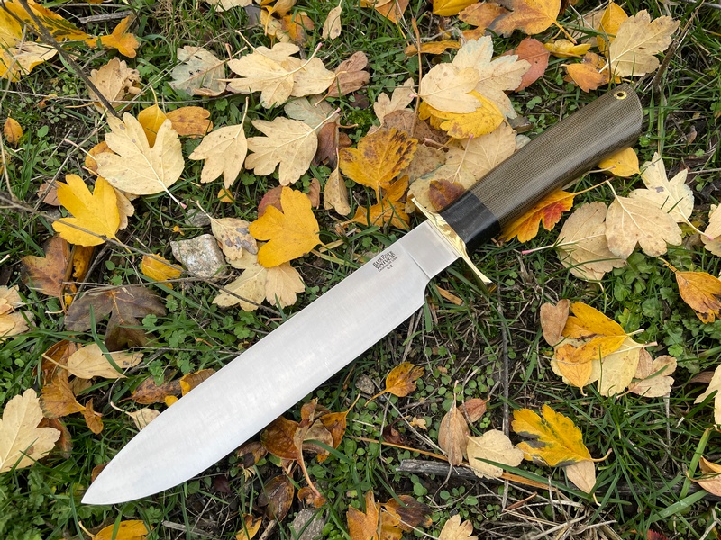 Barkriver Knives Mike Stewart Bowie A2 Green Canvas photo
