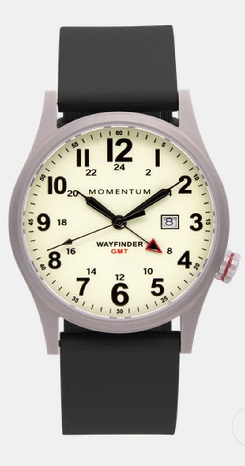 Momentum Wayfinder GMT White face Goma Rubber Strap 40mm