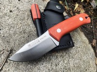 Joker Erizo Orange Micarta with Firesteel Leather Sheath Photo