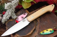 Barkriver Knives Bird and Trout CPM154 Antique Bone Linen Mosaic Pins photo