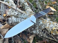 Samuel B Dallaire Camping Knife Magnacut (Karelian Birch Burl with Carbon Fibre Inlay) photo