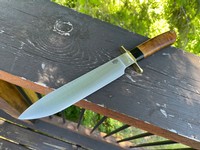 Barkriver Knives Mike Stewart Bowie A2 Dark Curly Maple #1 photo
