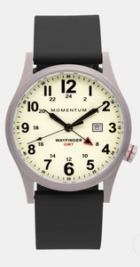 Momentum Wayfinder GMT White face Goma Rubber Strap 40mm Photo
