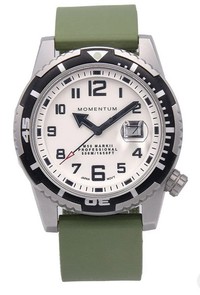 Momentum M50 [44mm] - White Full Lume with Green Rubber Strap Photo