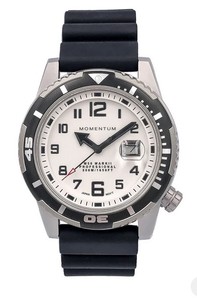 Momentum M50 [44mm] - White Full Lume with Black Rubber Strap Photo