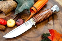 Barkriver Knives mini Manitou CPM154 Stacked leather Photo