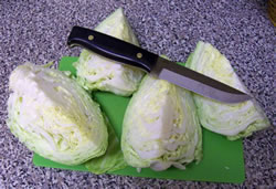 Slicing lettuce