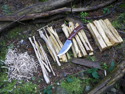 Fire preparation with the Highland Bushcraft Knife